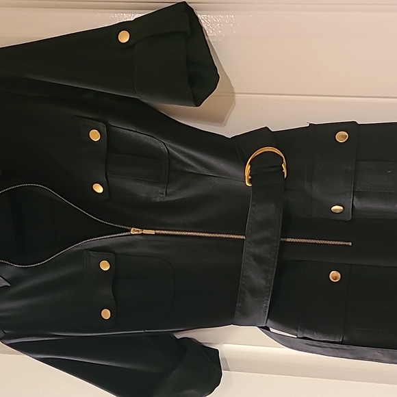 Black Belted Shirt Dress - Picture 2 of 7